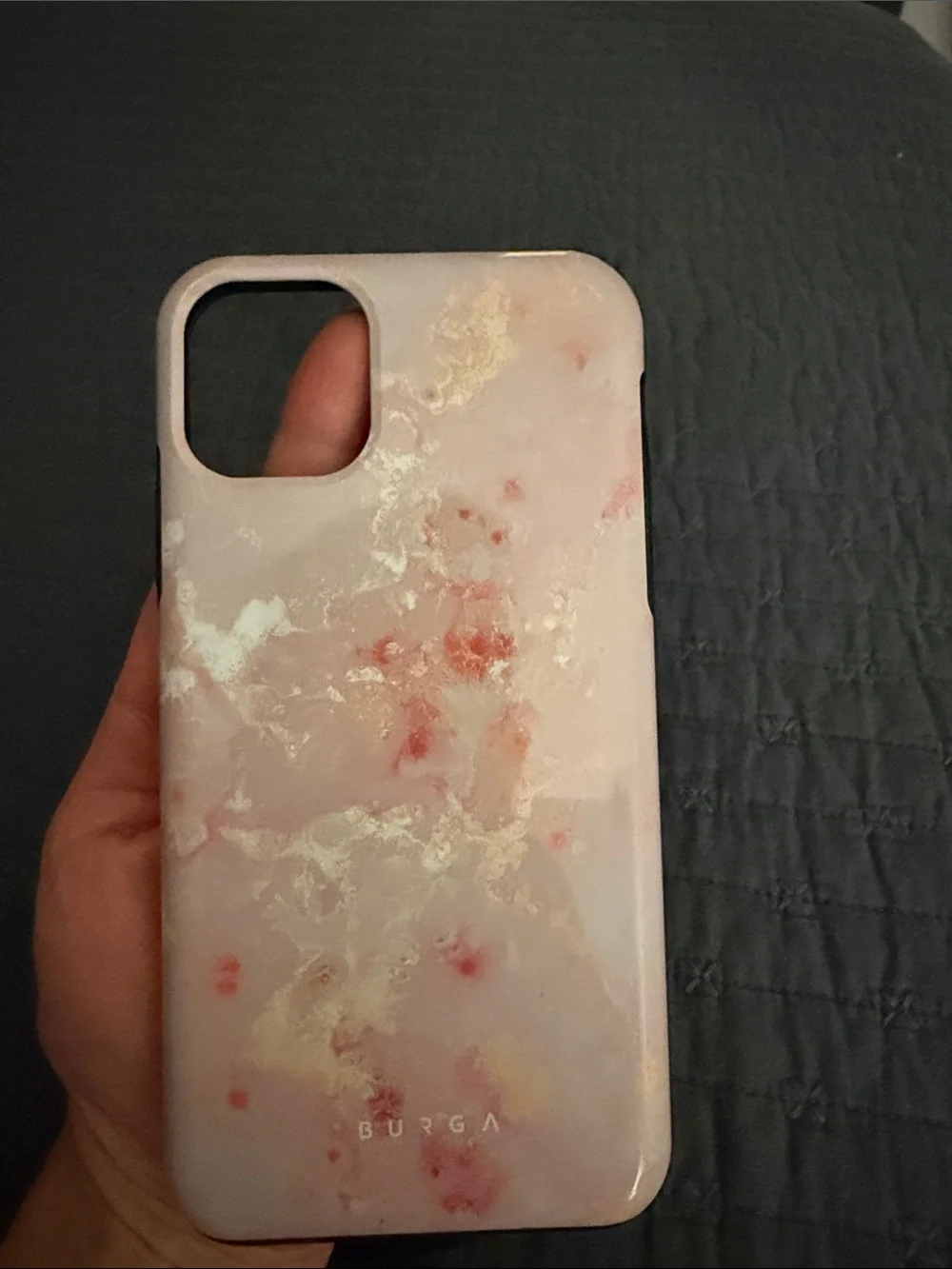 Burga Pink Marble Gold Accent iPhone 11 Pro Max case
